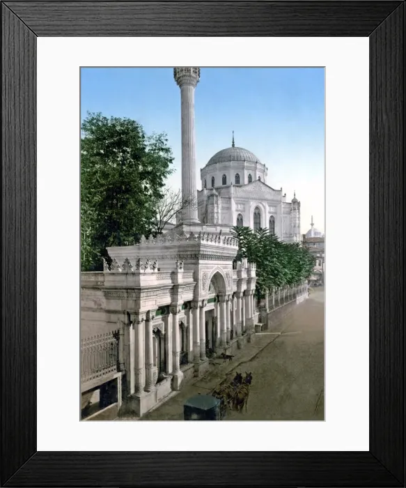 Framed Print : Street scene and mosque, Constaninople, (Istanbul), Turkey Framed Print : Street scene and mosque, Constaninople, (Istanbul), Turkey