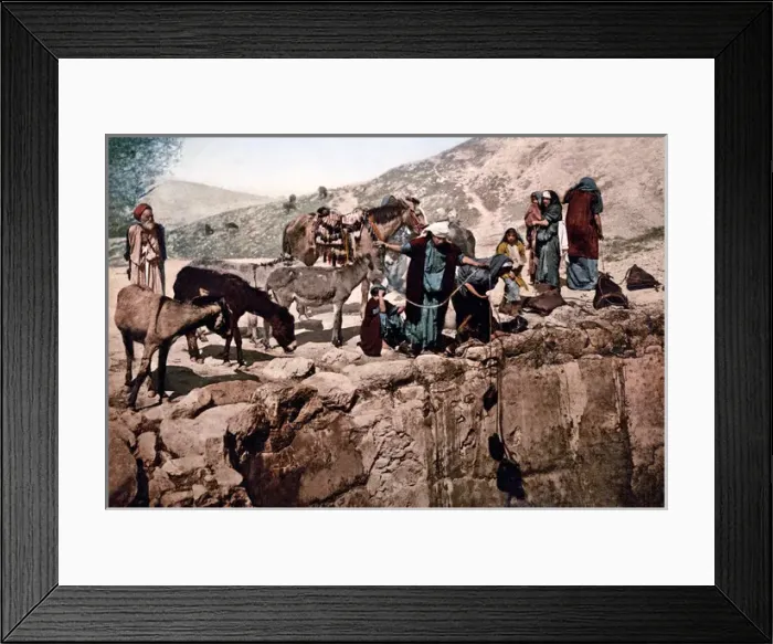 Framed Print : Bedouin at a well, north Affrica, circa 1890s Framed Print : Bedouin at a well, north Affrica, circa 1890s