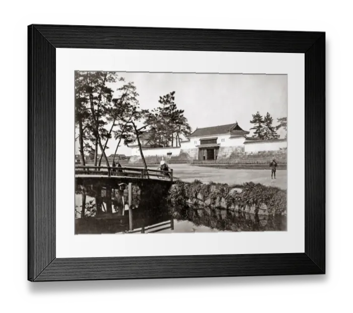 Framed Print : Moat and gateway, probably Tokyo, Japan, circa 1880s Framed Print : Moat and gateway, probably Tokyo, Japan, circa 1880s