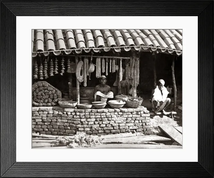 Framed Print : Street store, India, circa 1890 Framed Print : Street store, India, circa 1890