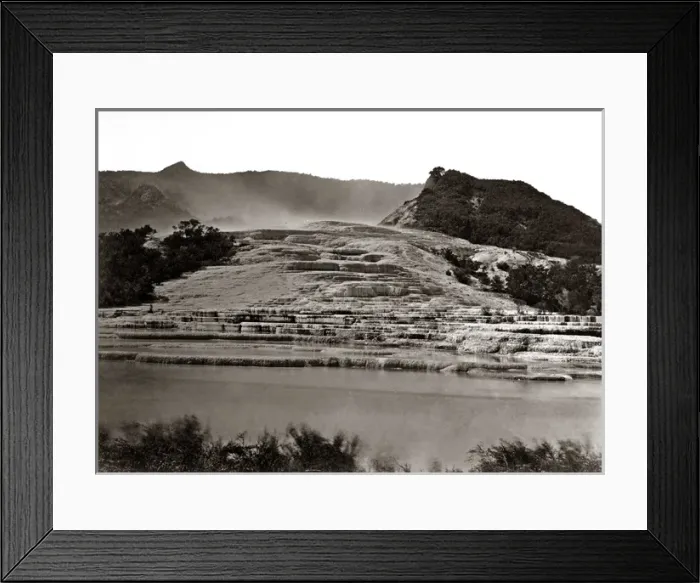 Framed Print : Pink Terraces, or Otukapuarangi, New Zeland, destroyed 1886 Framed Print : Pink Terraces, or Otukapuarangi, New Zeland, destroyed 1886