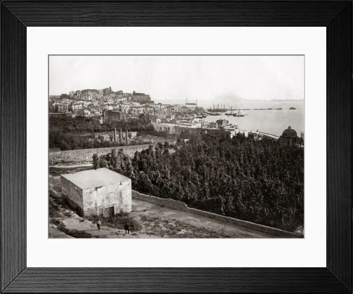 Framed Print : View of Pozzuoli, Italy, circa 1880s Framed Print : View of Pozzuoli, Italy, circa 1880s