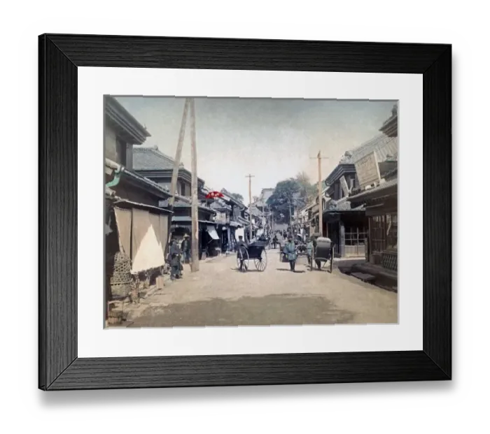 Framed Print : Honmura Street, Yokohama, Japan, circa 1890