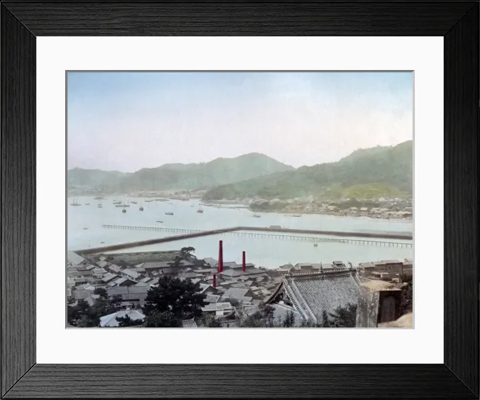 Framed Print : Harbour, Nagasaki, Japan, circa 1890 Framed Print : Harbour, Nagasaki, Japan, circa 1890