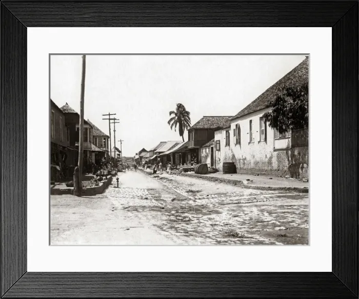 Framed Print : Street scene, Kingston, Jamaica, circa 1900 Framed Print : Street scene, Kingston, Jamaica, circa 1900