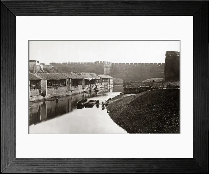 Framed Print : Canal and city walls, Shanghai, China, circa 1870s Framed Print : Canal and city walls, Shanghai, China, circa 1870s