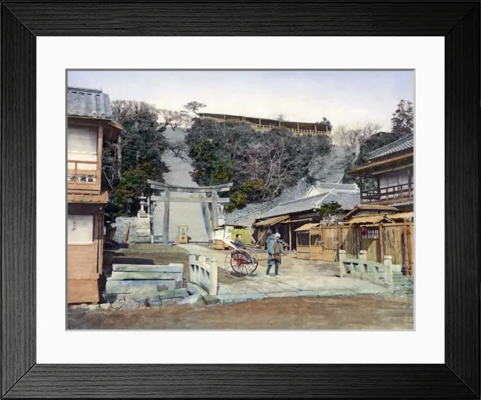 Framed Print : Steps leading to The Bluff, Yokohama, Japan, circa 1880s Framed Print : Steps leading to The Bluff, Yokohama, Japan, circa 1880s