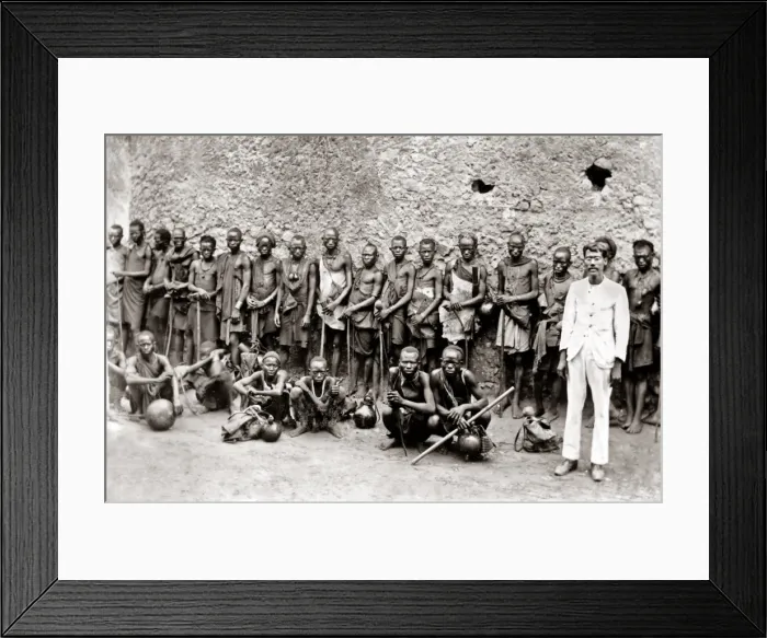 Framed Print : Group of Porters, Madagascar, circa 1890s Framed Print : Group of Porters, Madagascar, circa 1890s
