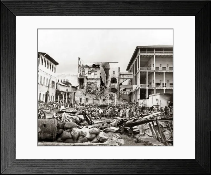 Framed Print : Zanzibar, after the bombardment in 1896 (Anglo-Zanzibar War) Framed Print : Zanzibar, after the bombardment in 1896 (Anglo-Zanzibar War)