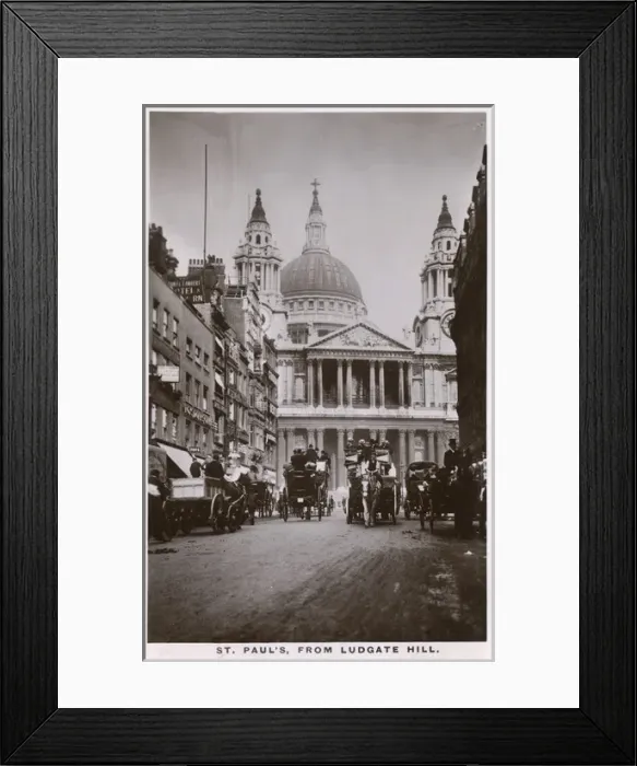 Framed Print : Ludgate Hill, London - View toward St. Pauls Cathedral Framed Print : Ludgate Hill, London - View toward St. Pauls Cathedral