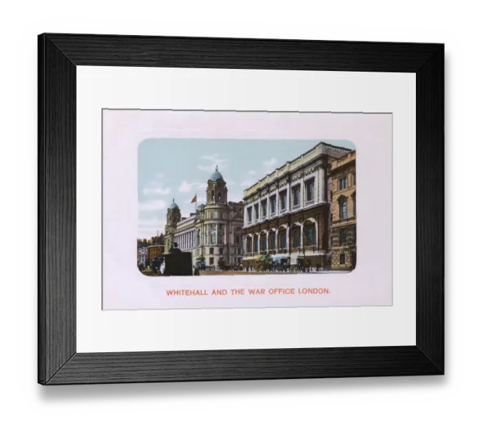 Framed Print : Whitehall - War Office and the Banqueting House, London Framed Print : Whitehall - War Office and the Banqueting House, London