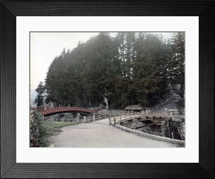 Framed Print : The lacquer or sacred bridge, near Nikko, Japan, circa 1880s Framed Print : The lacquer or sacred bridge, near Nikko, Japan, circa 1880s