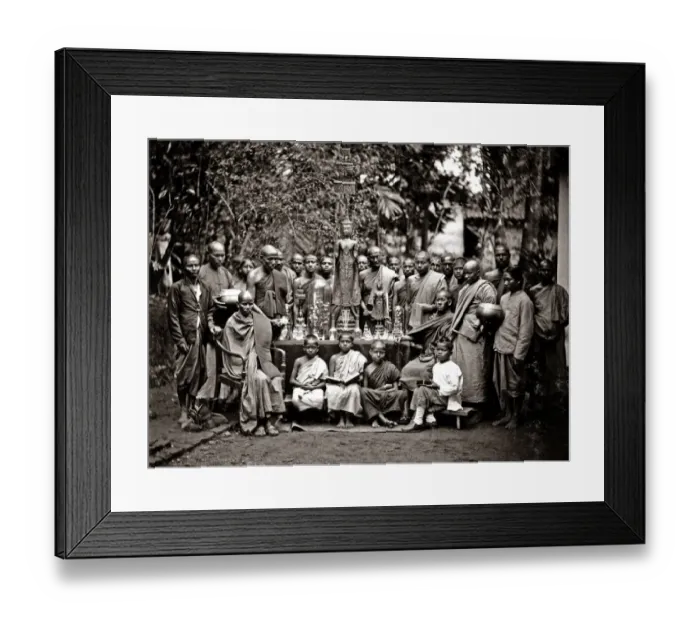 Framed Print : Group of Buddhist priests, circa 1880s Framed Print : Group of Buddhist priests, circa 1880s