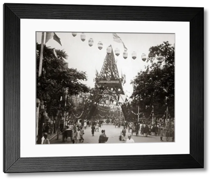 Framed Print : Arch celebrating Queen Victorias Jubiee, 1887, Shanghai, Ch Framed Print : Arch celebrating Queen Victorias Jubiee, 1887, Shanghai, Ch