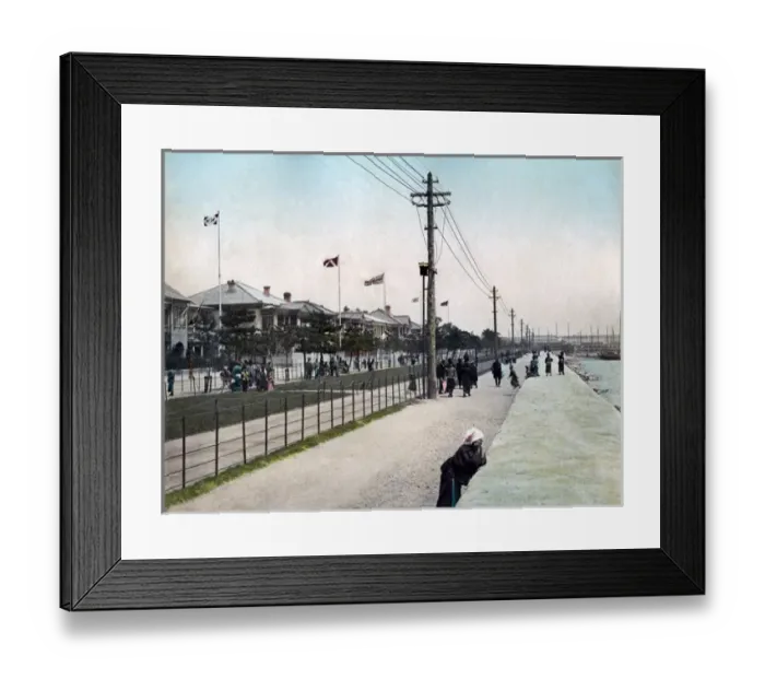 Framed Print : Kobe Bund, Japan, circa 1890 Framed Print : Kobe Bund, Japan, circa 1890