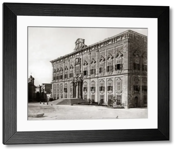Framed Print : Auberge de Castille, Malta, circa 1870s Framed Print : Auberge de Castille, Malta, circa 1870s