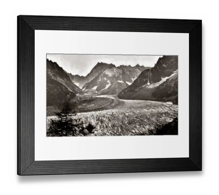 Framed Print : Mer de Glace glacier, Switzerland, 1870s Framed Print : Mer de Glace glacier, Switzerland, 1870s