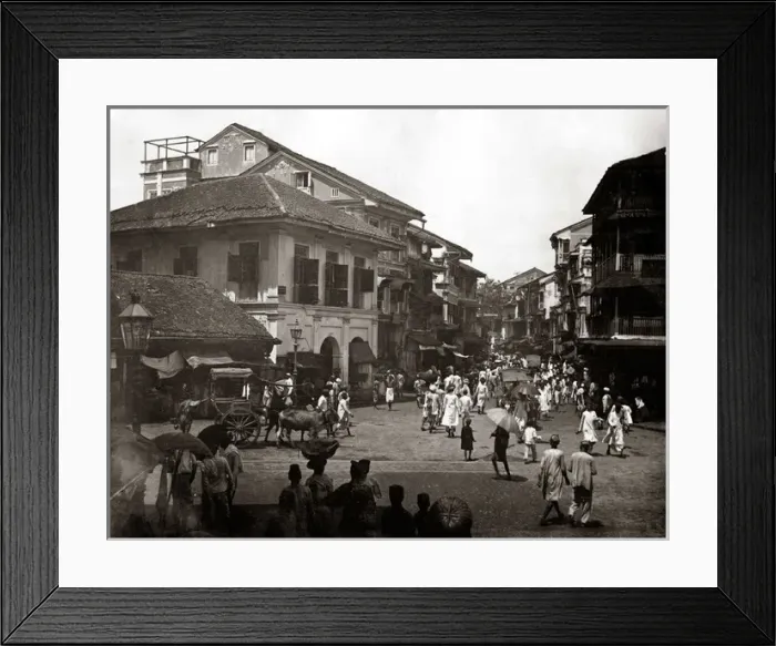 Framed Print : Street scene, Bombay, India, circa 1880s Framed Print : Street scene, Bombay, India, circa 1880s