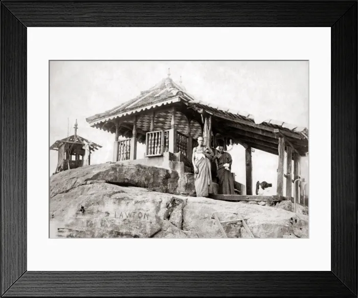 Framed Print : Monks, Temple, Adams peak, Ceylon (Sri Lanka) circa 1890 Framed Print : Monks, Temple, Adams peak, Ceylon (Sri Lanka) circa 1890