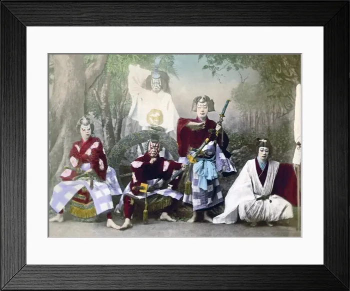 Framed Print : Group of actors, Japan, circa 1880s Framed Print : Group of actors, Japan, circa 1880s