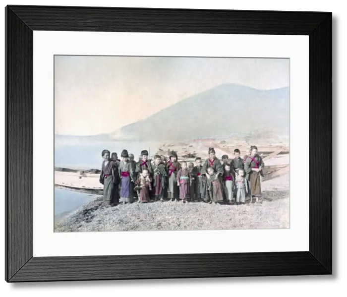 Framed Print : Group of children Japan circa 1880s Framed Print : Group of children Japan circa 1880s