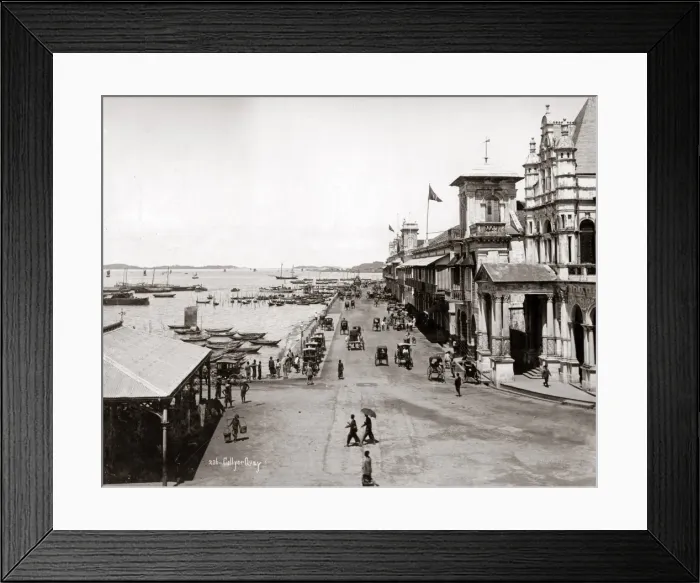 Framed Print : Collyer Quay, Singapore, circa 1890 Framed Print : Collyer Quay, Singapore, circa 1890