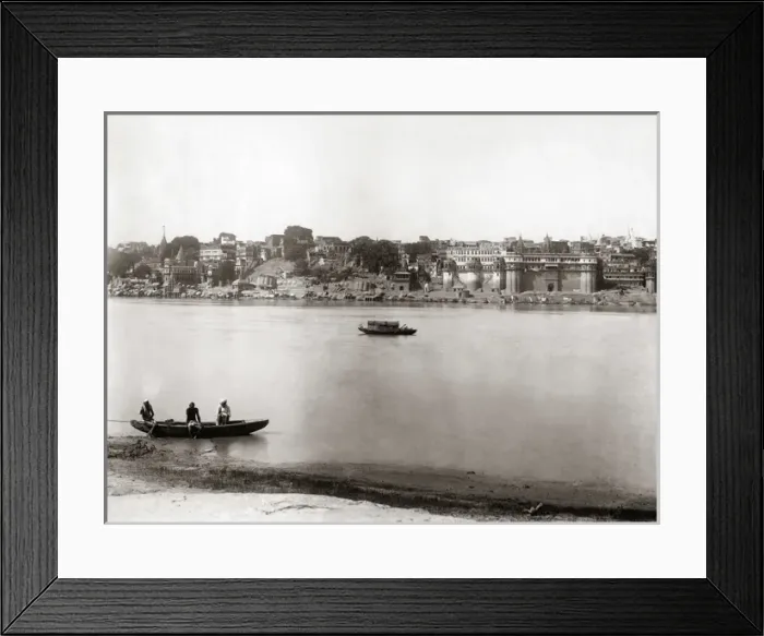 Framed Print : Looking across the river Ganges at Benares, (Varanasi) India