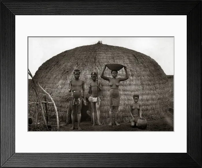 Framed Print : Zulu family, South Africa, circa 1888 (Robert Harris studio) Framed Print : Zulu family, South Africa, circa 1888 (Robert Harris studio)