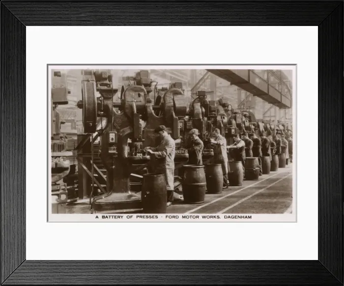 Framed Print : Battery of metal Presses at Ford Motor Works, Dagenham Framed Print : Battery of metal Presses at Ford Motor Works, Dagenham
