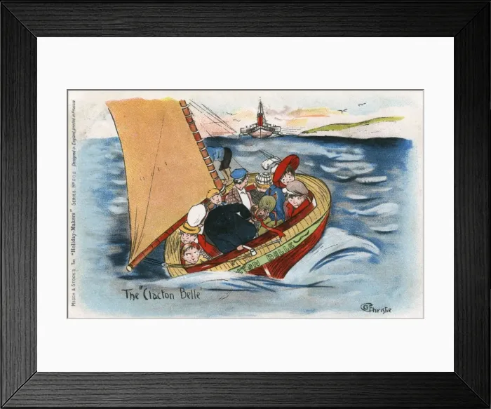 Framed Print : The Clacton Belle - family enjoying a rather choppy sail Framed Print : The Clacton Belle - family enjoying a rather choppy sail