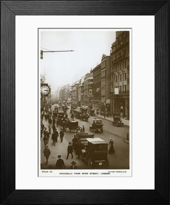Framed Print : Piccadilly viewed from Bond Street, London Framed Print : Piccadilly viewed from Bond Street, London