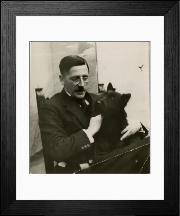 Framed Print : Man with Scots terrier Framed Print : Man with Scots terrier