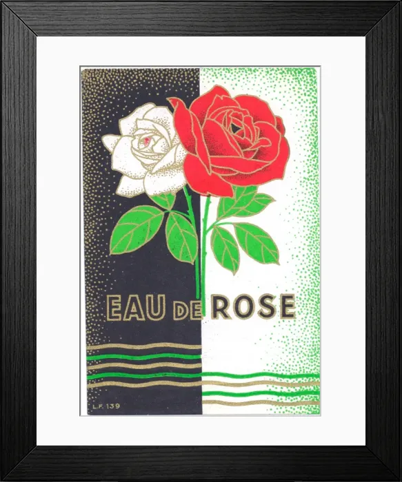 Framed Print : Perfume label, Eau de Rose Framed Print : Perfume label, Eau de Rose