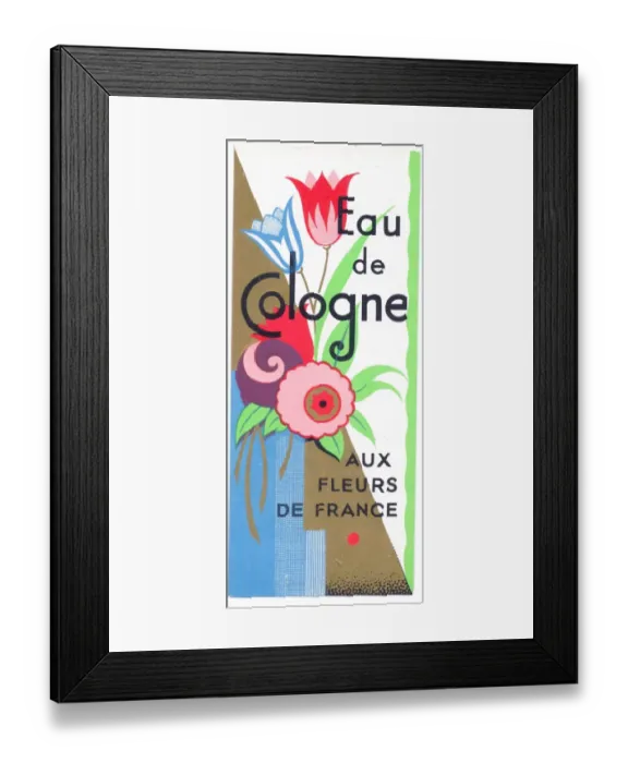 Framed Print : Perfume label, Eau de Cologne aux Fleurs de France Framed Print : Perfume label, Eau de Cologne aux Fleurs de France
