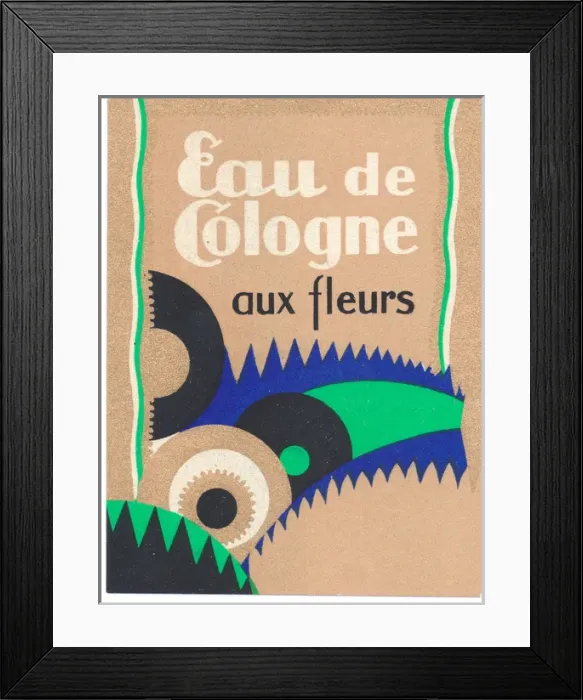 Framed Print : Perfume label, Eau de Cologne aux Fleurs Framed Print : Perfume label, Eau de Cologne aux Fleurs