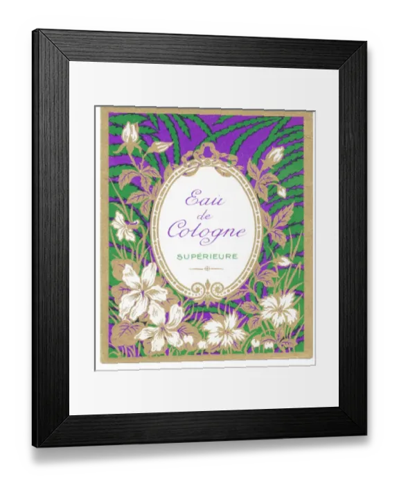 Framed Print : Perfume label, Eau de Cologne superieure Framed Print : Perfume label, Eau de Cologne superieure