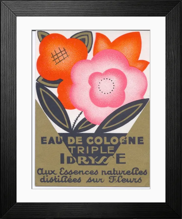 Framed Print : Perfume label, Eau de Cologne Triple Idrysse Framed Print : Perfume label, Eau de Cologne Triple Idrysse