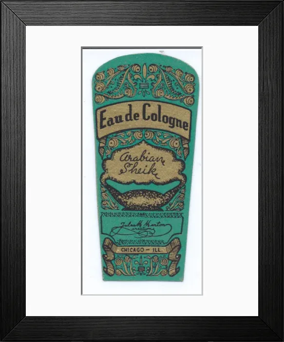 Framed Print : Perfume label, Eau de Cologne, Arabian Sheik Framed Print : Perfume label, Eau de Cologne, Arabian Sheik