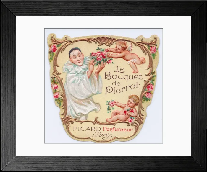 Framed Print : Perfume label, Le Bouquet de Pierrot, Paris Framed Print : Perfume label, Le Bouquet de Pierrot, Paris