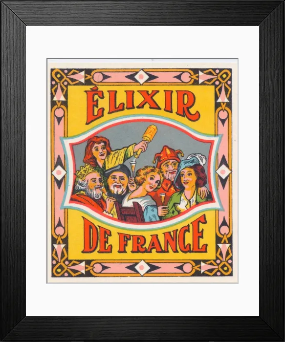 Framed Print : Label, Elixir de France Framed Print : Label, Elixir de France