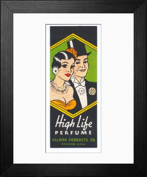 Framed Print : Perfume label, Valmor Products, Chicago, USA Framed Print : Perfume label, Valmor Products, Chicago, USA