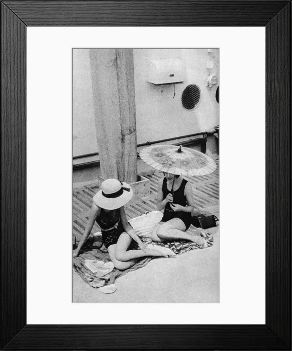 Framed Print : Sun basking on board an ocean liner Framed Print : Sun basking on board an ocean liner