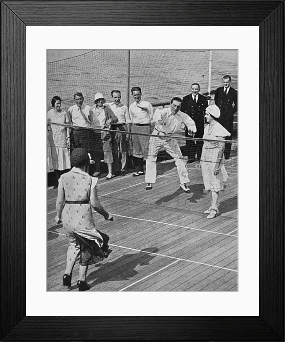 Framed Print : Berengaria deck tennis Framed Print : Berengaria deck tennis