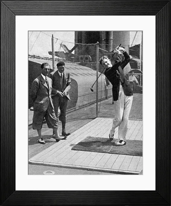 Framed Print : Golfers on board the Berengaria Framed Print : Golfers on board the Berengaria