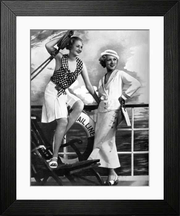 Framed Print : Cruising suit & suntop from Harvey Nichols, 1934 Framed Print : Cruising suit & suntop from Harvey Nichols, 1934
