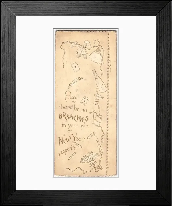 Framed Print : Front cover of a New Year card Framed Print : Front cover of a New Year card