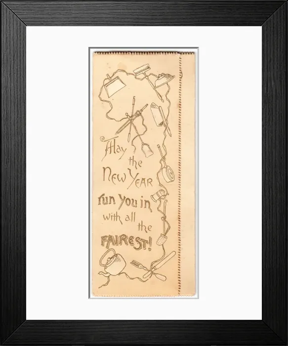 Framed Print : Front cover of a New Year card Framed Print : Front cover of a New Year card