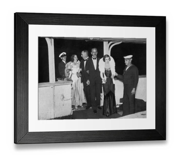 Framed Print : Guests returning on board a cruise liner Framed Print : Guests returning on board a cruise liner