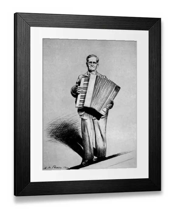 Framed Print : London Street Types - An Old Performer Framed Print : London Street Types - An Old Performer