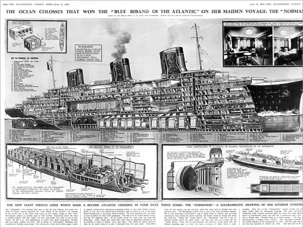 The ocean liner Normandie by G. H. Davis